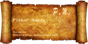 Pikker Magda névjegykártya